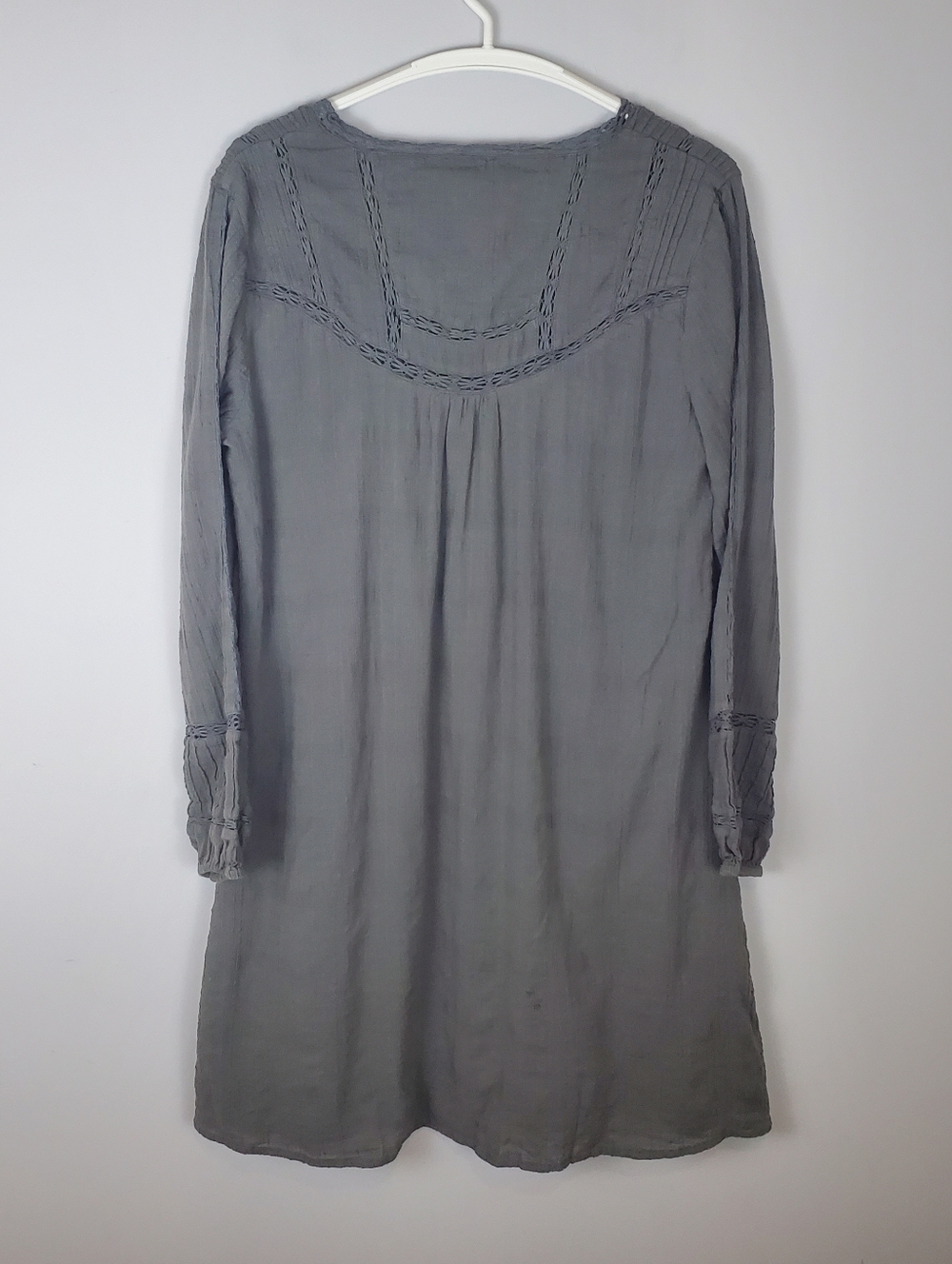 Sundance Grey Button-Front Tunic Dress Size Medium - Picture 13 of 15